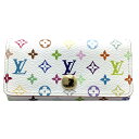 【中古】LOUIS VUITTON（ルイ ヴィトン）M60043 ミュルティクレ4 モノグラム マルチカラー キーケース ホワイト ピンク コンパクト レディース【USED-AB】