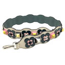 【中古】FENDI(フェンディ)ストラップ ユー フラワーモチーフ 花モチーフ ショルダーストラップ レザー シルバー金具 レディース【USED‐AB】