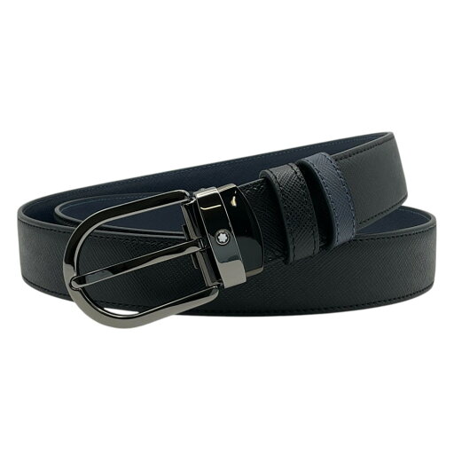 【中古】MONTBLANC(モンブラン) 128763 ホースシューバックル ブラック ブルー リバーシブルレザーベルト 30mm レザーベルト メンズ【USED-A】 【中古】MONTBLANC(モンブラン) 128763 ホースシューバックル ブラック ブルー リバーシブルレザーベルト 30mm レザーベルト メンズ【USED-A】