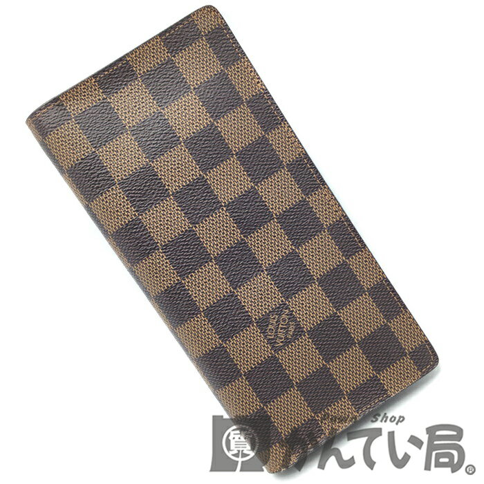 【中古】 LOUIS VUITTON (ルイヴィトン) N60017 ポルトフォイユ・ブラザ ダミエ エベヌ 長財布 ブラウン メンズ 【USED-A】