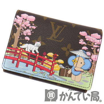 【中古】 LOUIS VUITTON (ルイヴィトン) M80873 ポルトフォイユ ヴィクトリーヌ ヴィヴィエンヌ 日本庭園 桜 猫 2021年 ホリデイコレクション 3つ折り 財布 コンパクトウォレット ミニ財布 レディース 美品 【USED-SA】