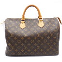 【中古】 LOUIS VUITTON （ルイヴィトン） M41107 スピーディ35 モノグラムキャンバス レザー ボストン ハンドバッグ ブラウン ベージュ ゴールド金具 ヌメ革 レディース メンズ 【USED-B】