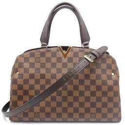 【中古】 LOUIS VUITTON (ルイヴィトン) N41505 ケンジントン ボーリング ダミエ エベヌ キャンバス レザー ブラウン ゴールド金具 2Way ショルダー ハンドバッグ Vマーク レディース 【USED-A】