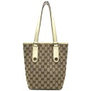 【中古】 GUCCI （グッチ） 153361 GGキャンバス トートバッグ ブラウン アイボリー ベージュ ゴールド金具 レディース ハンドバッグ 【USED-B】