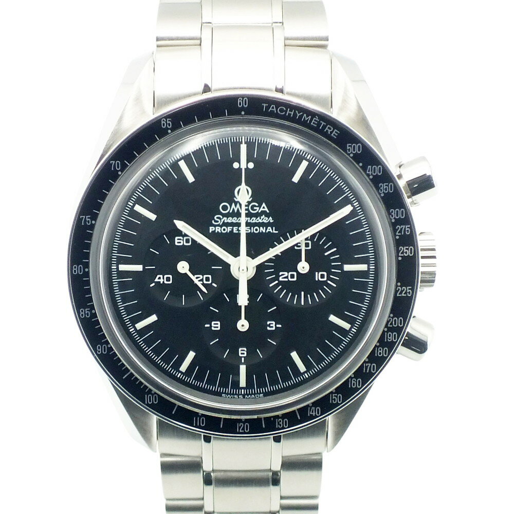 【中古】 OMEGA (オメガ) 3574.51 スピードマスター プロフェッショナル アポロ17号月面着陸30周年記念 約42mm クロノグラフ 腕時計 手巻き 黒文字盤 SS ステンレススティール ブラック シルバー メンズ 【USED-AB】