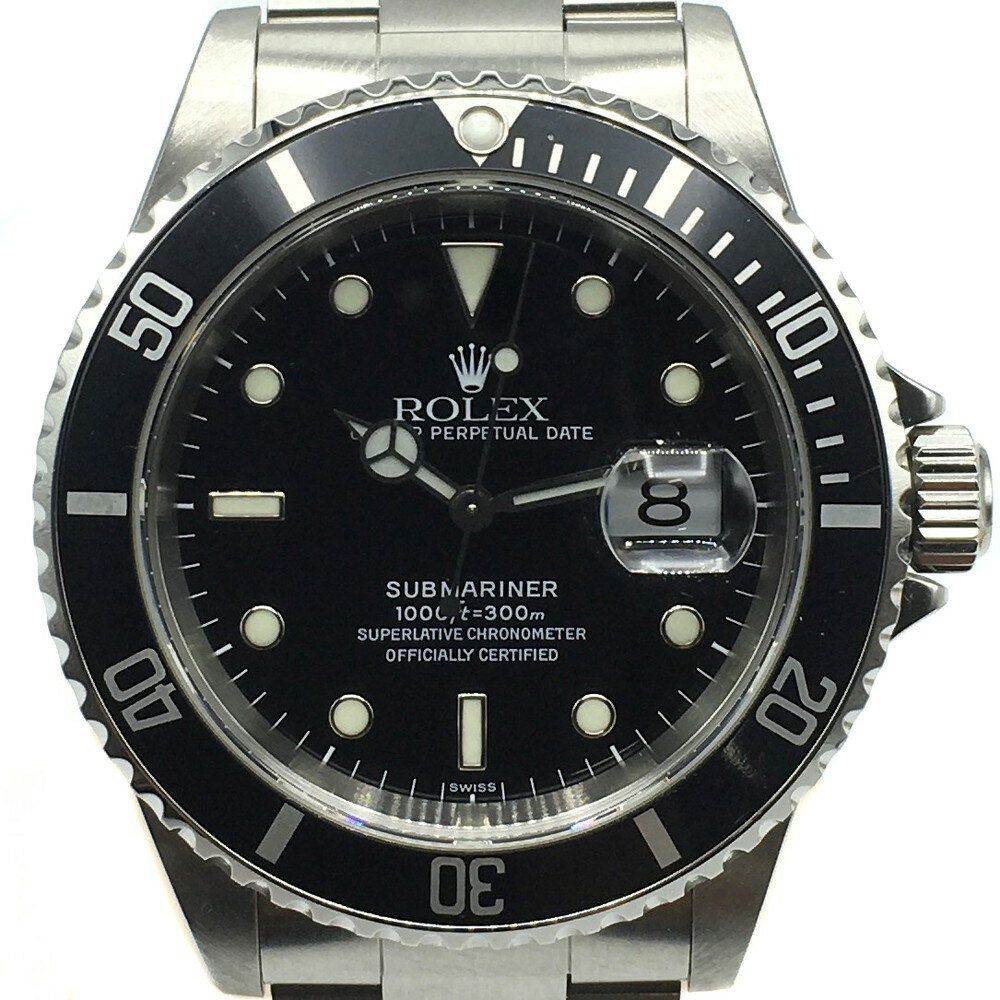 【中古】 ROLEX (ロレックス) 16610 サブマリーナデイト U番 1997年頃 約40mm 自動巻き 腕時計 SS ステンレススティール メンズ スポーツモデル 【USED-SA】