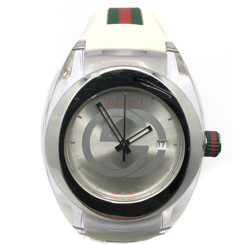 【中古】GUCCI（グッチ）YA137102A 137.1 SYNC シンク ラバーストラップ クオーツ スポーティー 腕時計 デイト【USED-B】