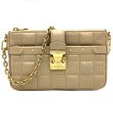【中古】LOUIS VUITTON(ルイヴィトン) M59048 ポシェット トロカ ダミエ 2way ハンドバッグ ショルダーバッグ 肩掛け ベージュ ゴール...