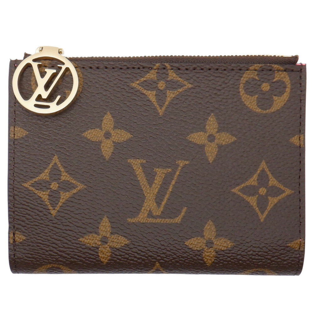 【中古】 LOUIS VUITTON (ルイヴィトン) M82383 モノグラム ポルトフォイユ リサ コンパクトウォレット 2つ折り財布 ミニ財布 ブラウン ピンク ゴールド金具 レディース プレゼント 【USED-SA】