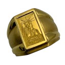【中古】K18/999.9 リバティコインリング 約20~21号 インゴット インゴット1g メンズリング 大きいサイズ 純金 18金 FINE GOLD 【USED-AB】