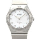 【中古】OMEGA(オメガ ) 131.10.28.60.55.001 コンステレーション マンハッタン 約28mm 12P ダイヤモンド ホワイトシェル ステンレススティール SS クオーツ QZ レディース【USED-A】(2)