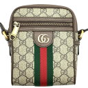 【中古】GUCCI (グッチ) 598127 オフィディア GGスプリーム ショルダーバッグ シェリーライン ウェブ ミニバッグ 斜め掛け キャンバス レザー ...