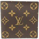 【中古】LOUIS VUITTON（ルイヴィトン） M61675 ポルトフォイユ マルコ モノグラム キャンバス 二つ折り財布 ウォレット ブラウン 茶色 ゴールド金具 メンズ レディース【USED-A】