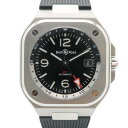 【中古】Bell&Ross(ベル&ロス) BR-05 GMT ブラック BR05G-BL-ST/SRB Black Steel ラバーベルト デイト表示 メンズ 腕時計【USED-SA】