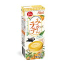ほっとひと息、ちょっぴりリッチ 「熊本県産の温州みかん」果汁を50％と贅沢に使用し、「らくのうマザーズの牛乳」をブレンドしました。 牛乳のまろやかな甘みを味わえるラテです。みかんに牛乳を加えることによって、爽やかな飲み口に仕上げています。 「Juicy cafe」って？ ジューシーブランドのほっとひと息つけるカフェシリーズです。 小さな贅沢気分を満喫したい昼下がりに。ささやかなブレイクタイムのお供に。 頑張った後、ほっとひと息つきたい時に…。 「Juicycafe」で日常にちょっぴり彩をプラスしてみませんか？ ---------- 内容量：200ml 紙（LL）（24本/ケース） ケースサイズ：縦158mm×横340mm×高さ122mm 単品サイズ：縦42mm×横48mm×高さ120mm 重量：5.5kg（1ケース）、220g（単品） 賞味期限：180日 保存方法：常温 原材料名：うんしゅうみかん（熊本県産）、牛乳、砂糖、脱脂粉乳、食塩／安定剤（大豆多糖類、ペクチン）、香料、カロチン色素 加工元：JA熊本果実連　熊本県熊本市東区小山町1846 製造元：JA熊本果実連　熊本県熊本市東区小山町1846 JA熊本果実連は、安心・安全の商品をお届けします JA熊本果実連は、自分たちの工場を持っています。だからこそ衛生的で安全な生産現場で徹底した管理を行い、安心・安全な商品をお届けしています。 国際的な食品安全マネジメントシステム FSSC22000取得品質マネジメントシステム ISO9001取得