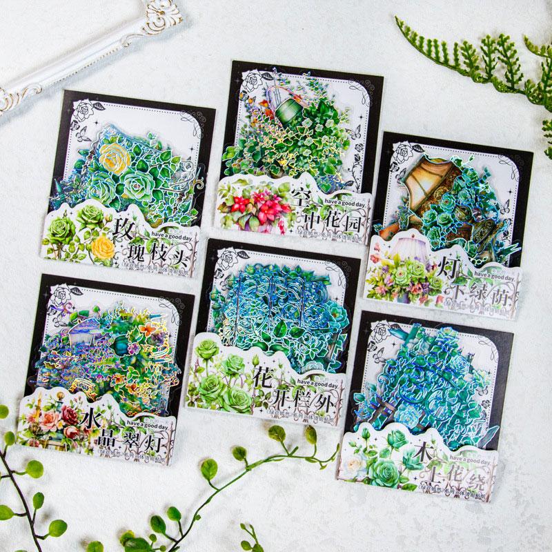 ST184 シール 花 薔薇 ローズ バラ フラワー フレークシール PET コラージュ 素材 コラージュ シール コラージュシール コラージュ素材 ステッカー 紙もの 手帳 日記 ジャンクジャーナル 海外 紙モノ 紙物