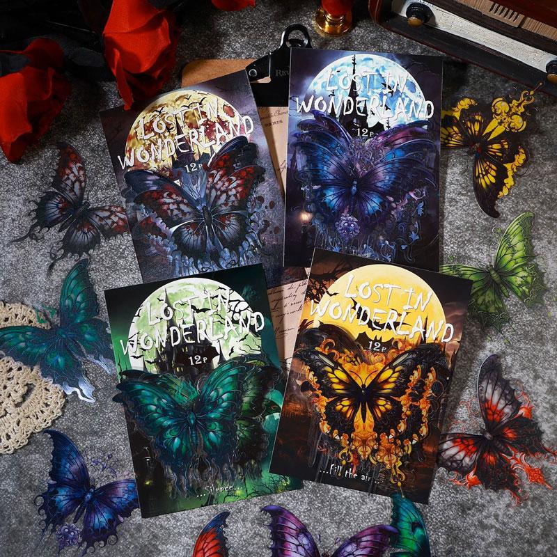 ST190 シール 蝶 バタフライ 蝶々 フレークシール PET コラージュ 素材 コラージュ シール コラージュシール コラージュ素材 ステッカー 紙もの 手帳 日記 ジャンクジャーナル 海外 紙モノ 紙物