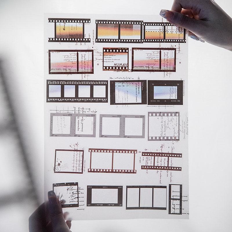 ST360 シール カメラ ネガ フィルム 写真 英字 フレークシール PET コラージュ 素材 コラージュ シール コラージュシール コラージュ素材 ステッカ...