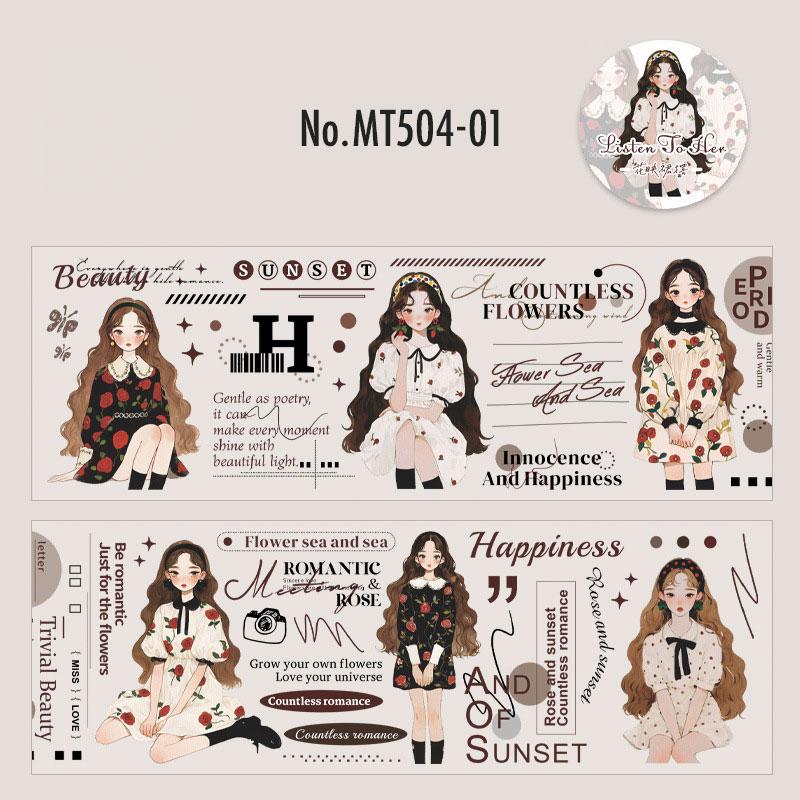 MT504 人物 女性 女の子 かわいい 英字 英語 フレーズ ファッション PET コラージ...