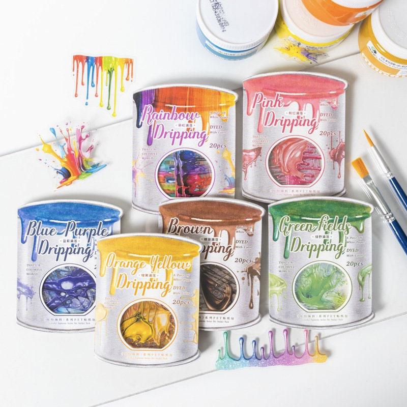 ST682 ペンキ 絵の具 垂れ チョコレート シロップ スイーツ コラージュ素材 コラージュ シール ステッカー 紙もの 手帳 日記 海外 紙モノ 紙物