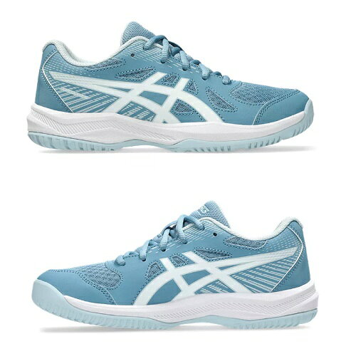 オザキスポーツのアシックス　UPCOURT 6 GS　バレーボールシューズ　ASICS　アップコート6GS　キッズ　インドアスポーツ シューズ　1074A045-403　Saba Blue/White　★7500　※北海道・離島・沖縄県へのお届け不可｜アングル2