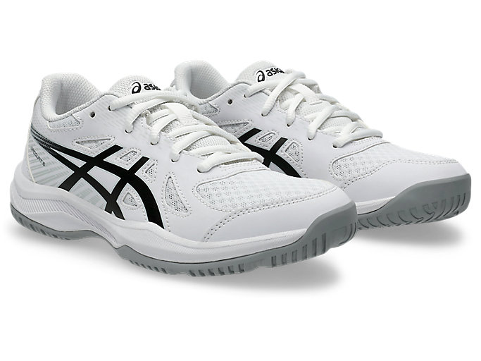 オザキスポーツのアシックス　UPCOURT 6 GS　バレーボールシューズ　ASICS　アップコート6GS　キッズ　インドアスポーツ シューズ　1074A045-101　ホワイト／ブラック　★7500　※北海道・離島・沖縄県へのお届け不可｜アングル2