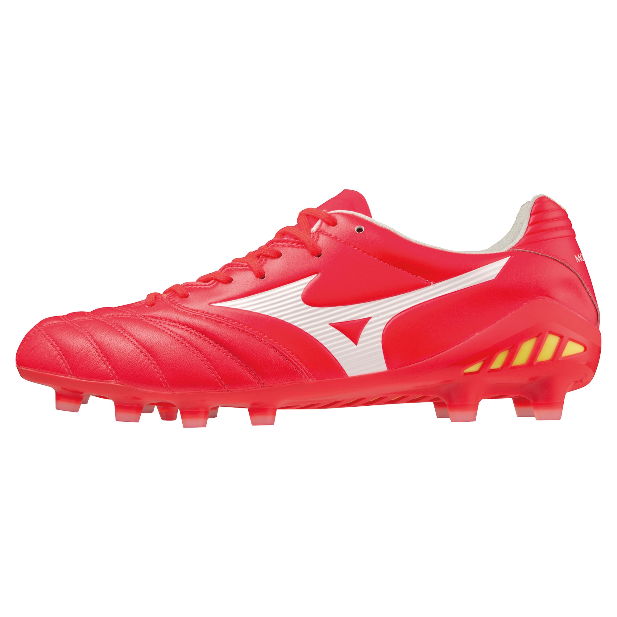 MIZUNO　ミズノ　モナルシーダNEO II ELITE　サッカー／フットボール　スパイク　天然芝／土／人工芝　P1GA232064（フェアリーコーラル×ホワイト）★18500　23AW