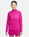 nike ナイキ Dri-FIT スウッシュ　ウィメンズ 1/4ジップ ランニングトップ ランニング 速乾性 トップス ジップ付 FB4688-615　★6800