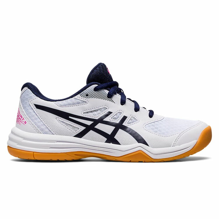 アシックス：UPCOURT 5 GS　バレーボールシューズ　asics　アップコート5GS　キッズ　インドアスポーツ シューズ　1074A039-103　ホワイト／ピーコート　★6819