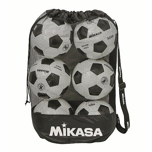 ★ミカサ　サッカー　ボールバッグ　mikasa　ボールバッグ メッシュ巾着型　黒　中　MBAS　★2800 1