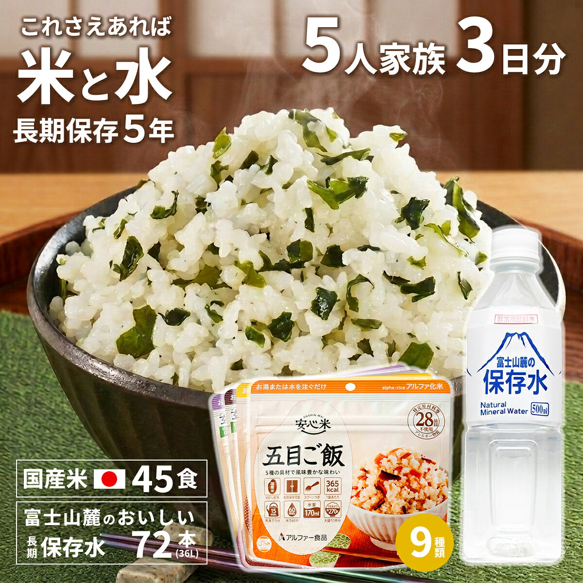 これさえあれば米と水保存米45食＋...