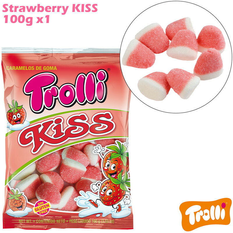 Trolli トローリ ストロベリーキス グミ ソフトキャンディ 100g×1袋 Starawberry Kiss ドイツみやげ ドイツ土産 輸入菓子