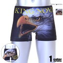 ボクサーパンツ メンズ KING NOVA/キングノバ 成形両面プリント 鷲 ボクサーパンツ 男性下着 メンズ パンツ アニマル動物 ワイルド 猛禽類 鳥