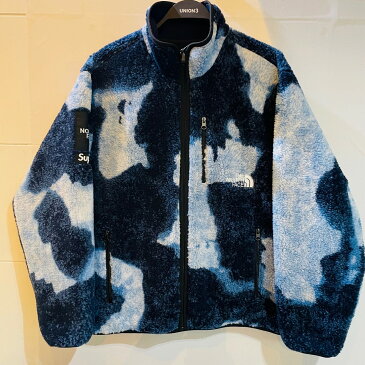 SUPREME 21aw THE NORTH FACE Bleached Denim Print Fleece Jacket Indigo Mサイズ NA52100I シュプリーム ザノースフェイス ブリーチドデニムプリント フリースジャケット インディゴ 21fw 南堀江店【中古】