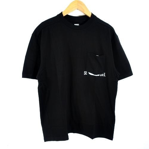 SEQUEL 21ss POCKET PRINT TEE シークエル ポケット プリント BLACK ブラック SIZE-L Tシャツ 大名店【中古】