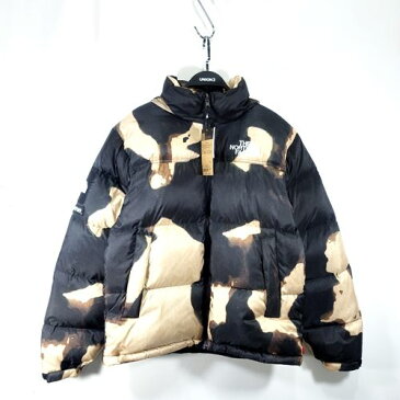 Supreme × THE NORTH FACE 21aw Bleached Denim Print Nuptse ND52100I シュプリーム ザノースフェイス ブリーチデニムプリントヌプシダウンジャケット 大名店【中古】