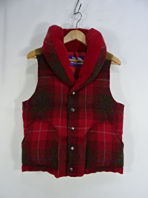 THE NORTH FACE PURPLE LABEL HARRIS TWEED CHECK DOWNVEST ノースフェイス ベスト 大名店【中古】