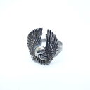 G&S VINTAGE 80s FEATHER SKULL RING S[hAhX~X tFU[ XJ O w 20 喼XyÁz