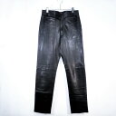 PRADA Leather Pants BLACK SIZE-46 BLACK v_ U[pc ubN 喼XyÁz