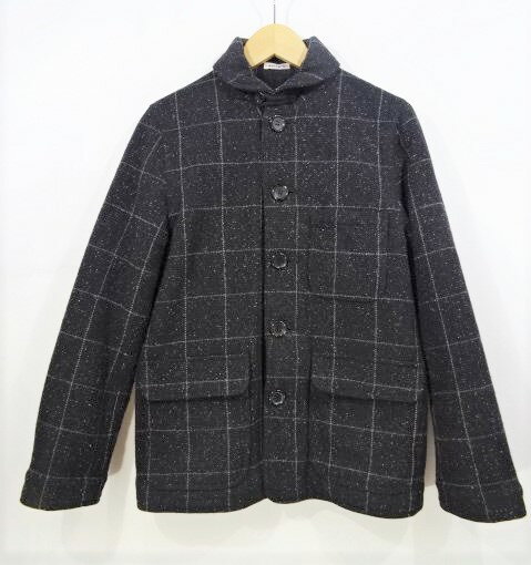 ☆BLUEBLUE INボア ショールカラー チェックウールジャケット ブルーブルー 大名店【中古】 ☆BLUEBLUE INボア ショールカラー チェックウールジャケット ブルーブルー 大名店【中古】