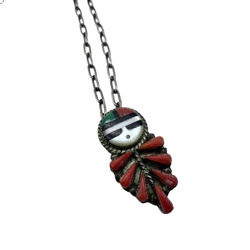 NAVAJO INLAY TOP CHAIN NECKLACE ナバホ ペンダント トップ チェーンネックレス 大名店