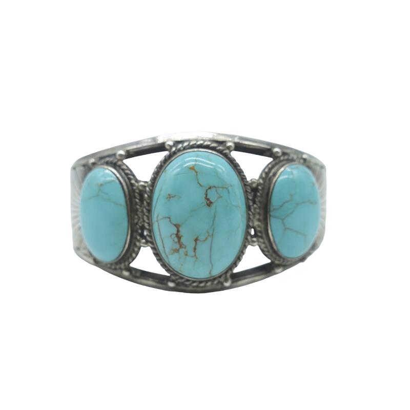 NAVAJO Silver Turquoise Bangle ナバホ ターコイズ バングル 大名店【中古】