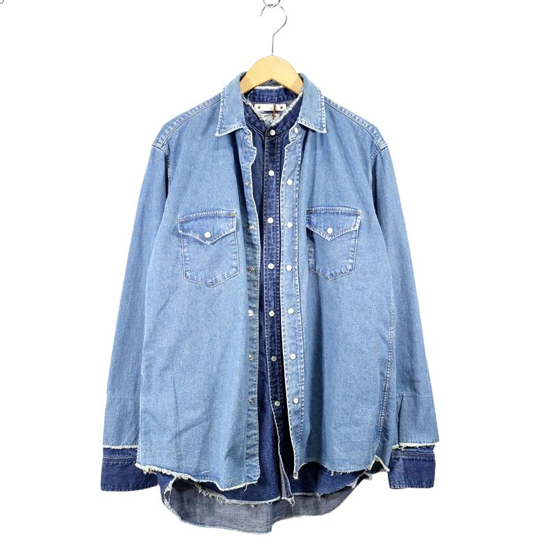 OLD PARK×MINE DENIM 22ss Denim Western Layered Shirt オールドパーク マインデニム ウェスタン レイヤード シャツ 大名店【中古】