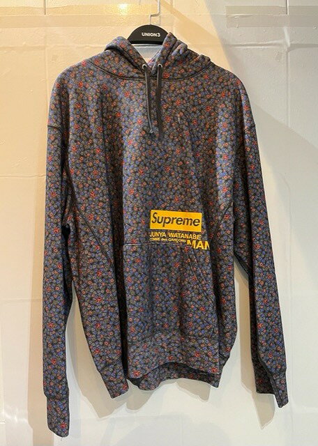 SUPREME 21aw JUNYA WATANABE COMME des GARCONS MAN Hooded Sweatshirt Black Flowers Lサイズ シュプリーム ジュンヤワタナベ コムデギャルソン フーデッド スウェットシャツ ブラックフラワーズ フーディ パーカー 21fw 南堀江店【中古】