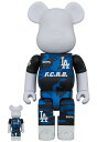 MEDICOM TOY BE@RBRICK F.C.REAL BRISTOL MLB LOS ANGELES DODGERS 100 400 F.C.R.B. メディコムトイ ベアブリック エフシーレアルブリストル×エムエルビー ロサンジェルスドジャース 心斎橋店【中古】