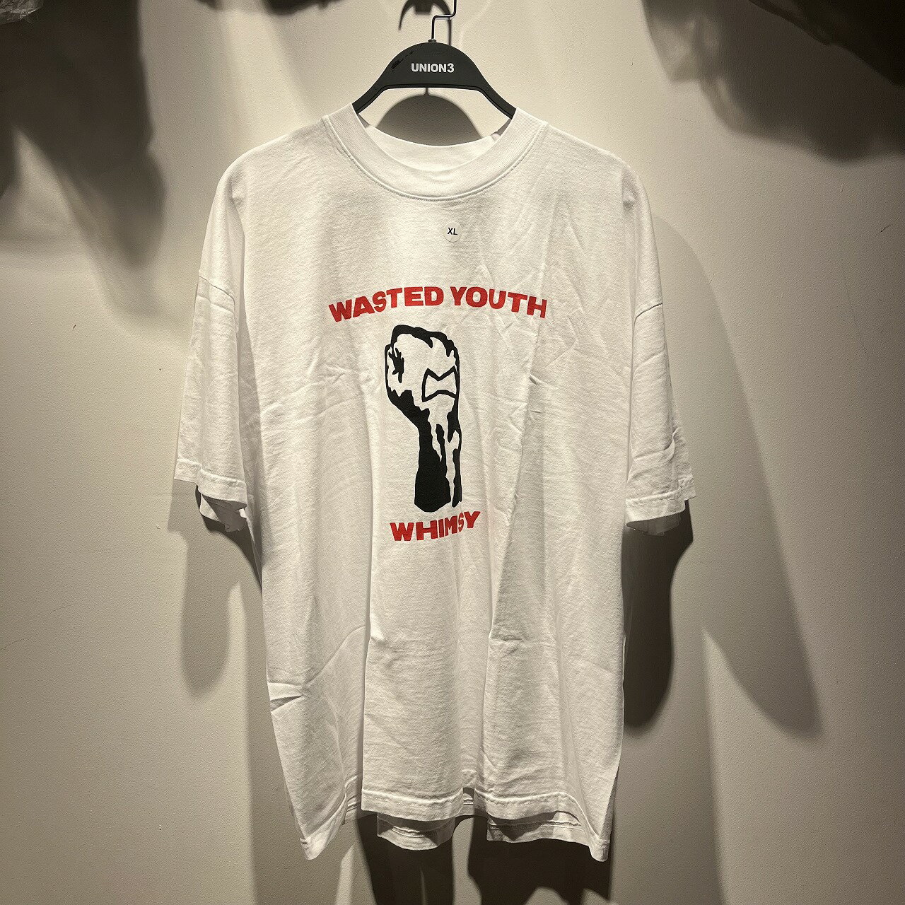 Wasted Youth 21aw Whimsy Fist Tee XLサイズ ウェステッドユース ウィムジー フィスト Tシャツ ホワイト VERDY 心斎橋店【中古】