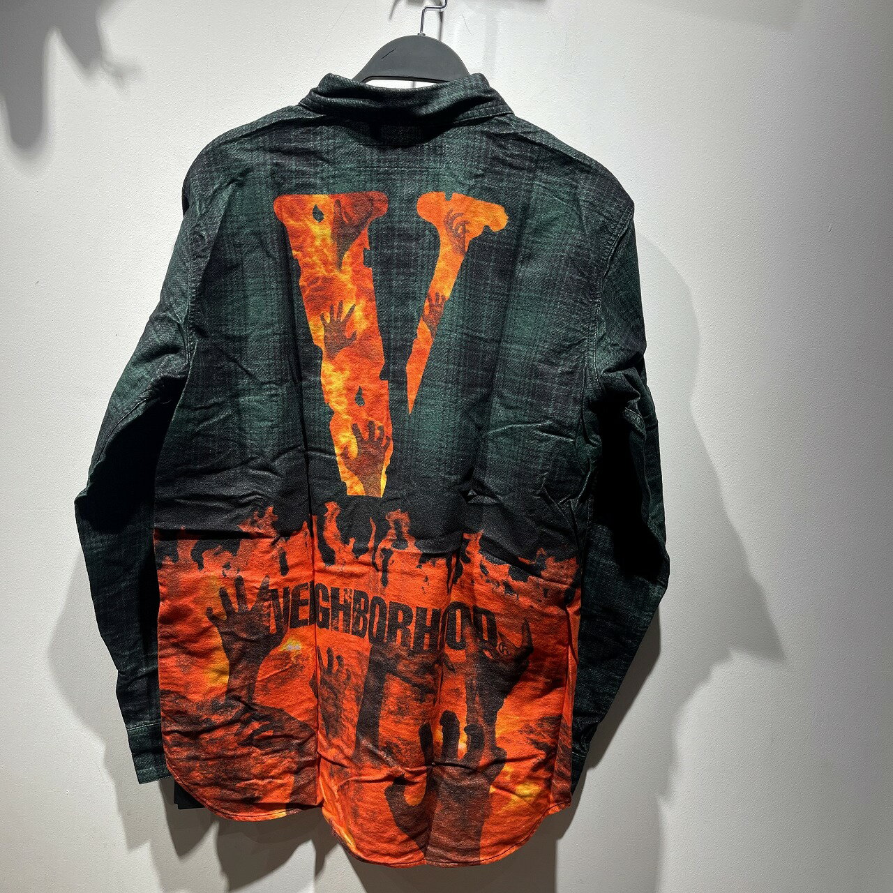 NEIGHBORHOOD 19ss VLONE NHVL.LUMBERS/C-SHIRT.LS Mサイズ 191BEVLN-SHM01S ネイバーフッド ヴィーローン ランバー スカル 長袖シャツ 心斎橋店【中古】