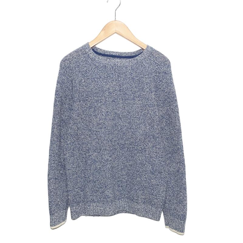 DELUXE CLOTHING DESERT WOOL SWEATER NAVY Size-38 デラックス ニット セーター ウール クルーネック ネイビー 大名店