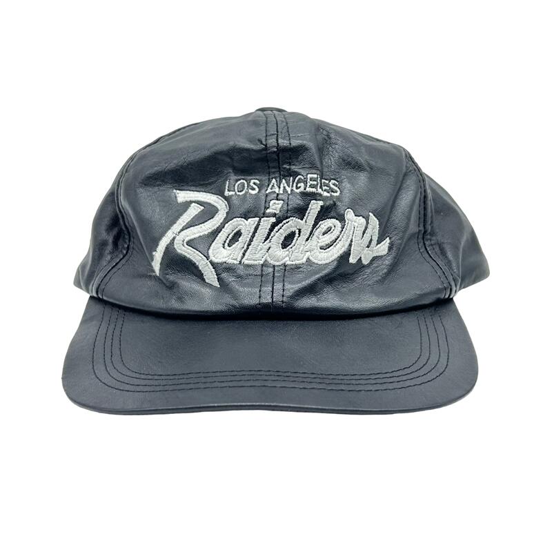 VINTAGE 90s Los Angels Raiders Cap ビンテージ ヴィンテージ ロサンゼルス レイダース レザー キャップ 帽子 大名店【中古】