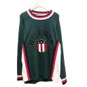 商品詳細エンブレム パッチ付きのニットです。■ブランド：TOMMY HILFIGER■品番：無し■カラー：GREEN/グリーン■状態：若干の毛羽立ちがあります。■付属品：無し■サイズ(約cm)：メジャー採寸の為、若干の誤差が生じる場合がございます。Size裄丈身幅着丈S855874ご注意●お色味について、極力実物に近くなるよう撮影を心掛けておりますが、ご使用のモニター環境等により、実際のお色味と多少異なる場合がございます。●商品チェックについて、確認には、細心の注意を払っておりますが、初期傷や劣化、保管時の小傷等がある場合がございます。 あくまでもUSED品となっておりますので神経質な方のご購入はお控え下さい。●当店の商品は実店舗でも販売しております。お買い上げ頂いた商品が品切れになってしまう場合がございます。ご迷惑をおかけ致しますが、予めご了承ください。●返品・交換について、不良品以外の返品、交換はお受け致しかねますので サイズ、状態などよくお確かめの上、ご購入下さい。この商品のお問い合わせ先UNION3 大名店■ 福岡県福岡市中央区大名1丁目10番20号ベイシック大名1F■ 092-737-8997